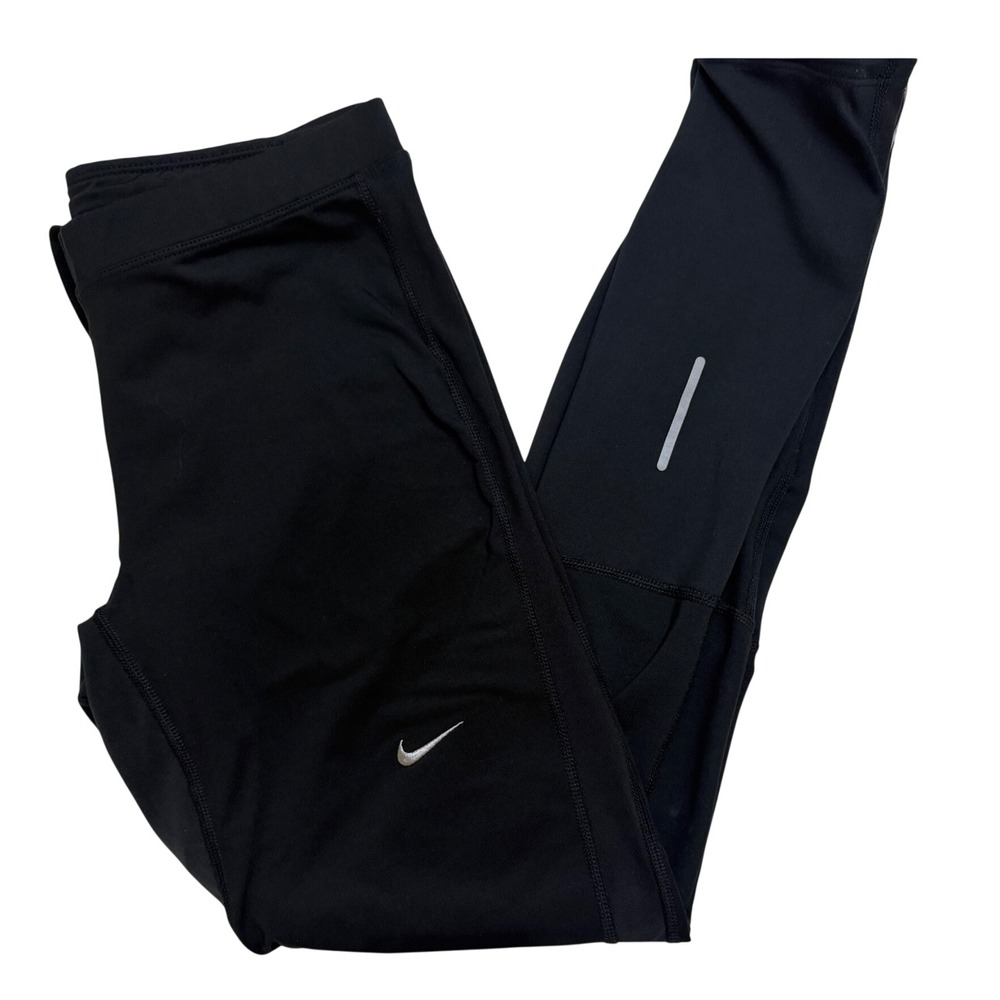 Nike Running Dri-FIT Black Leggings Mens Medium Reflective Athletic Tights
